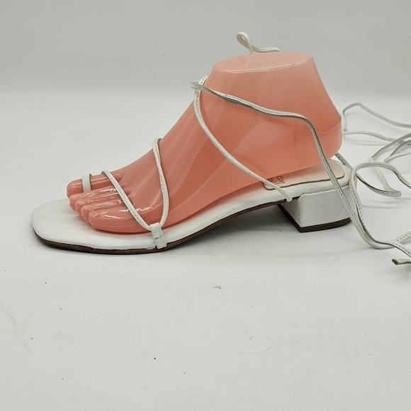 JEFFREY CAMPBELL Agate 2 Leather Sandal Color White Size 8 EU 39 Lace Up - Picture 5 of 14
